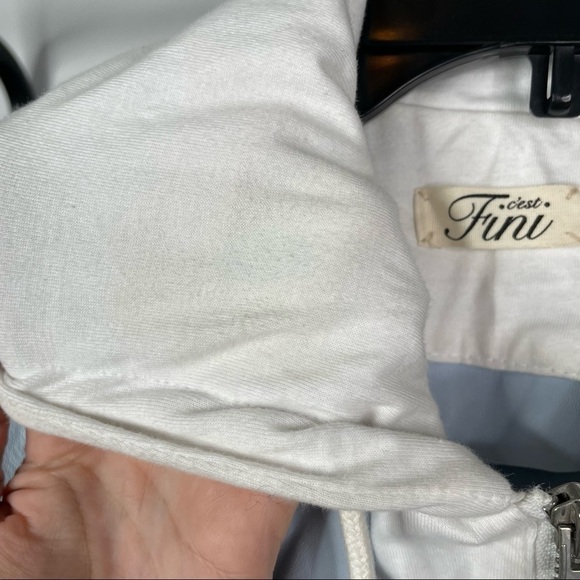 C’est Fini Pastel Powder Blue Leather Moto Jacket - Picture 6 of 9